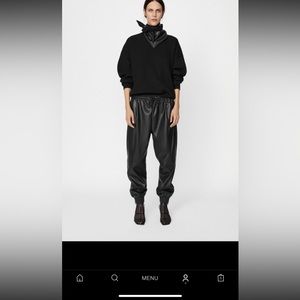 Faux leather joggers